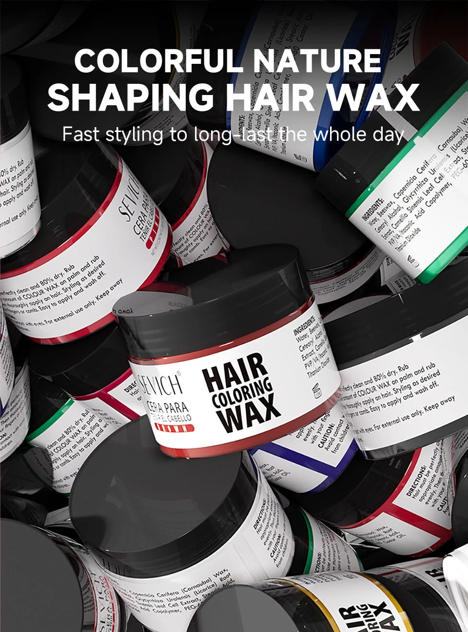 13 Colors Halloween Hair Colour Wax 50g/120g Easy To Wash DIY Hair Dyed Mud Hair Color CreamFor Daily Party Cosplay Hair Dye