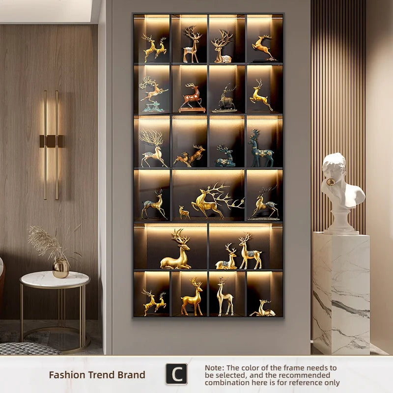 Modern Light Luxury Entrance LED Decorative Painting Home Decoration Living Room Bedroom Sofa Background Corridor Mural Light
