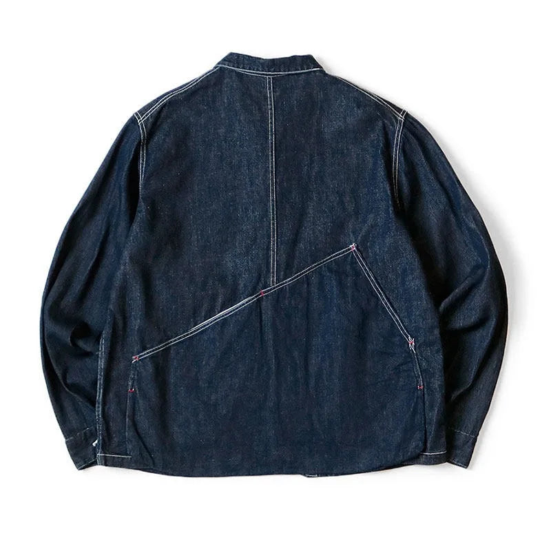 KAPITAL 24 Hirata Kazuhiro Style Japanese Taoist Robe Washed Blue Denim Jacket New Arrival
