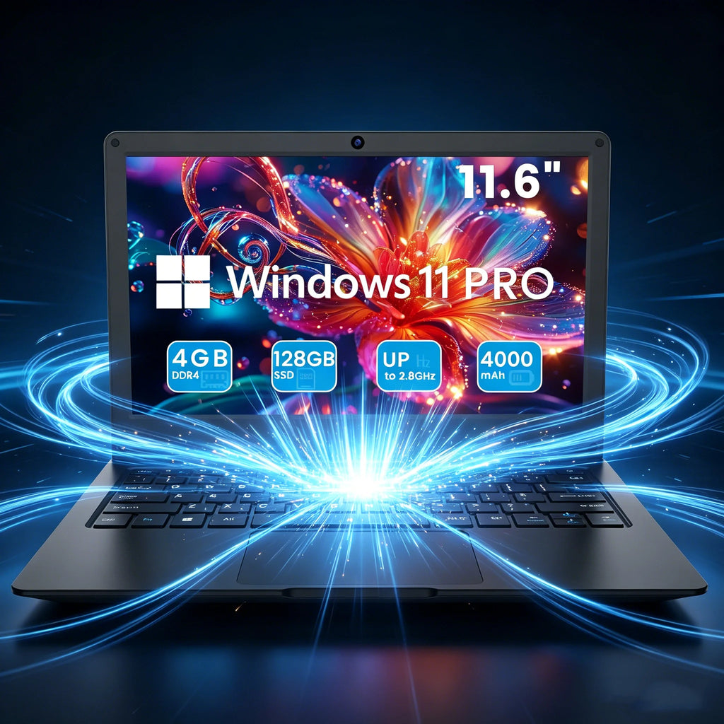 11.6inch Laptop for Light Office Work, Online Learning, N4000 Processor, 4+64Gb Memory, Expandable Memory, Supports Bluetooth and Wifi