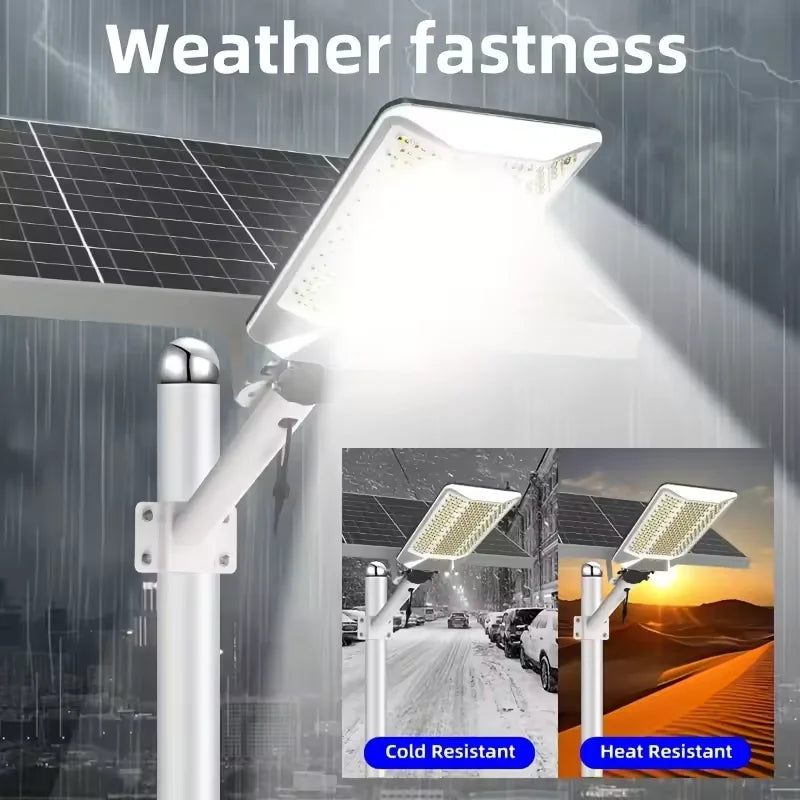 Solar Outdoor Street Lights 6500W 15000/6000mAh Dusk To Dawn IP65 Waterproof Lamp with Remote for Garden Patio Security