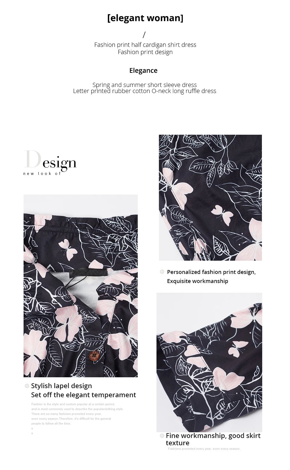 Astrid Women's Dresses 2023 New Long Sleeves Plus Size Floral Print Elegant Dress Stand-Up Collar Party Dresses Daily Office