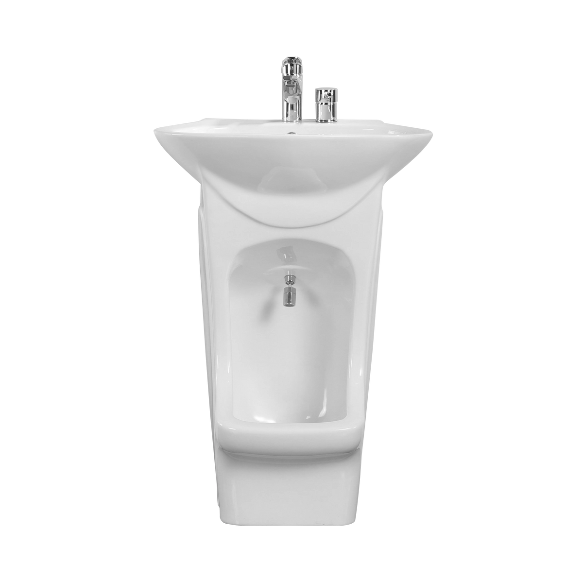 Modern Style Wudu Mate Wash Basin Ceramic Lavabo Small Foot Oval Pedestal Sinks Single-Hole Faucet Practical Wudu Wash Station