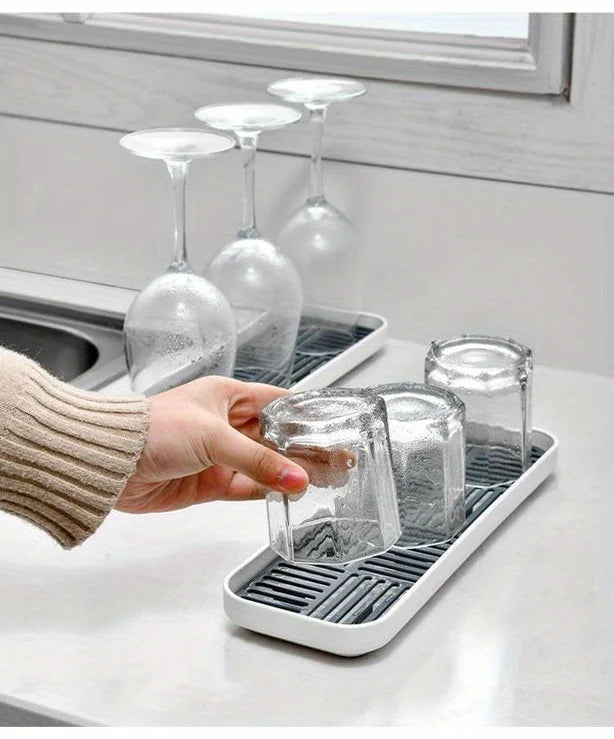 Kitchen Sink Organizer with Drain Tray, Sponge Holder, and Cutlery Drainer - Keep Your Countertop Clean and Tidy!