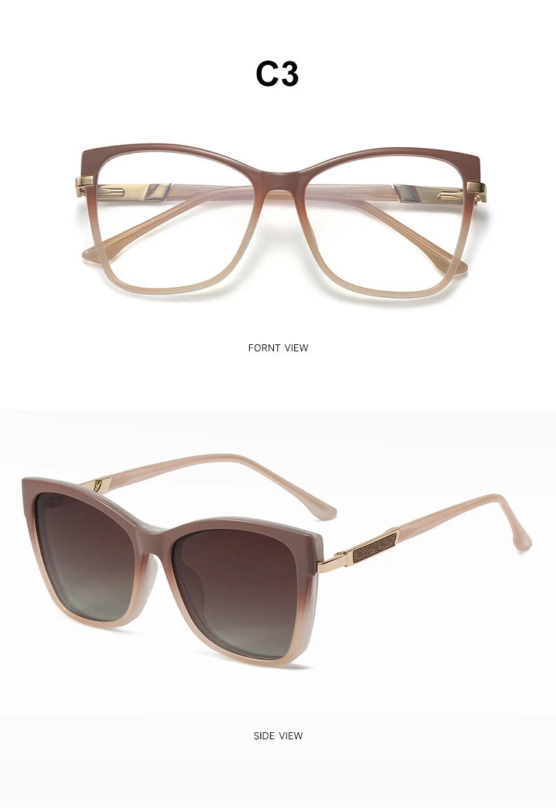 VICKY Fashion New Design TR90 Polarized Magnetic Clip-on Sunglasses Men and Women Polarized Sunglasses Optical Myopia Glasses