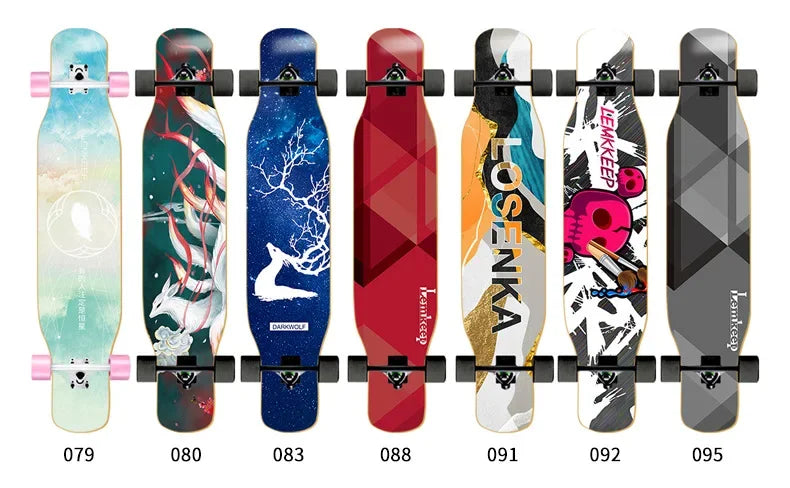 Longboard Beginner Boys and Girls Adult Professional Double Dancing Board 44in Teen Maple Quad
