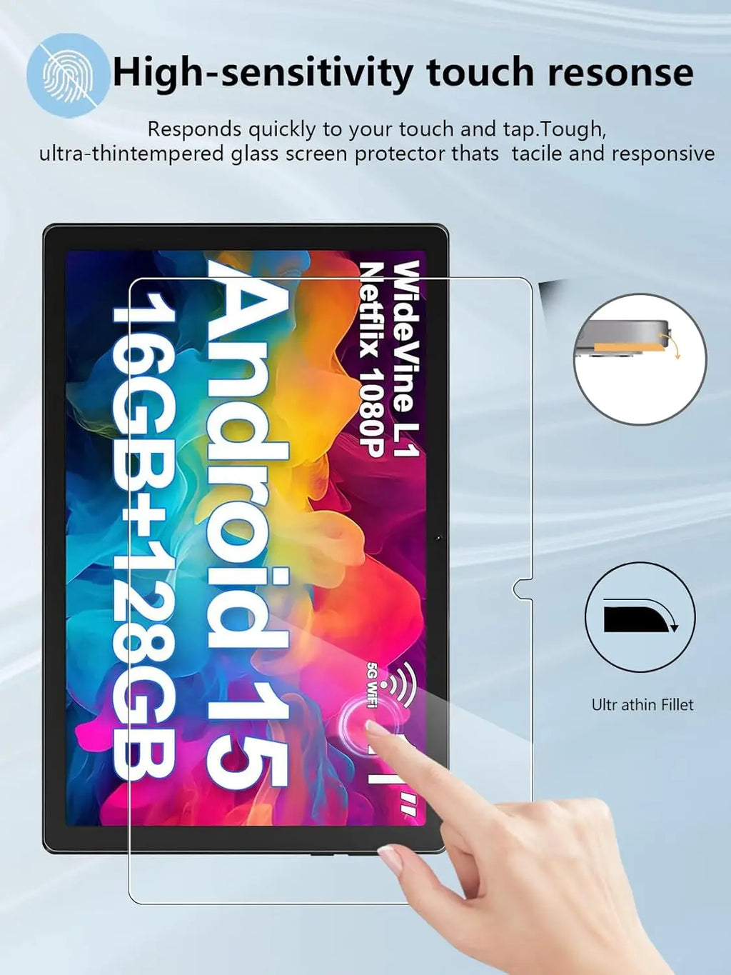 Screen Protector for Doogee U11 / U11 Pro (11.0") 2025 Tempered Glass Film 9H Scratch-Resistant Anti Fingerprints HD No Bubbles