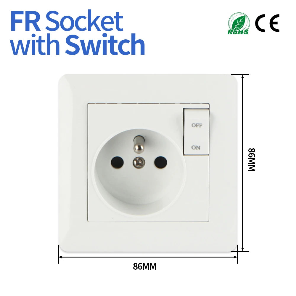 GTRIC Waterproof Outdoor Plug Electrical Sockets 250V AC IP66 DustProof Waterproof Socket With Switch Outside Master Plug
