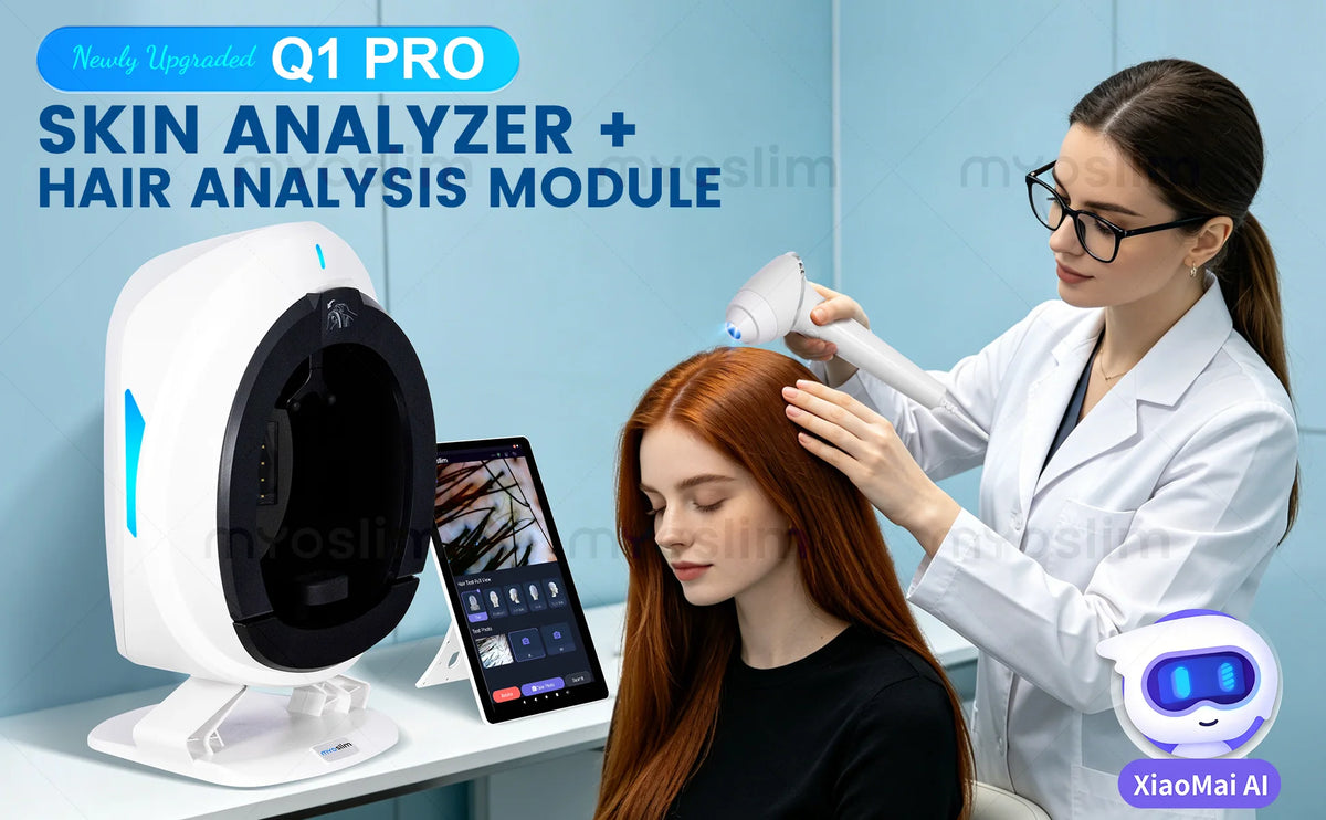 AISIA Q1pro AI Multispectral Skin Analyzer 3 Cameras UV RGB 8 Spectra 3D Dermal Facial Detection Salon Skin Testing Machine