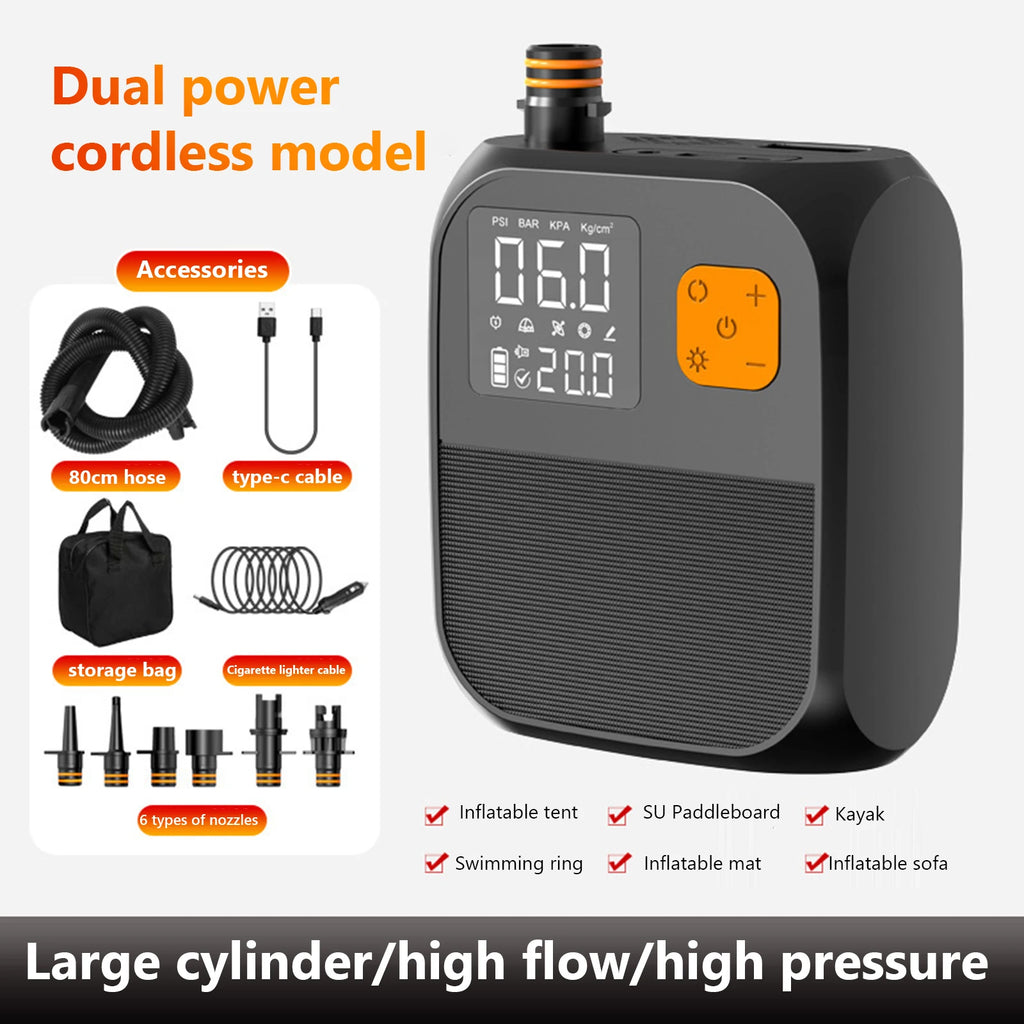 SUP Air Pump Rechargeable Electric Paddle Board Pump 25PSI SUP Pump for Inflatable Stand Up Paddle Board Kayaks Boats