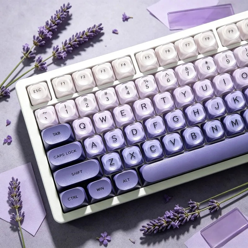 Gradient Purple Black Pink Crystal Keycaps Custom DIY for Gaming Mechanical Keyboard PBT Key Caps Set for Keyboard 68 70 80 90