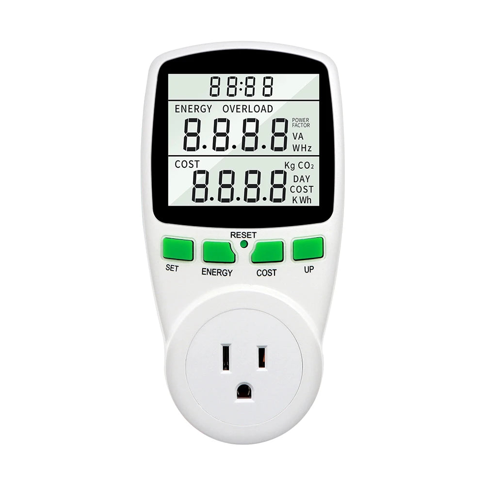 Electricity Power Meter Wattmeter LCD Energy Meter Socket Electric Tester Measuring Outlet Power Analyzer EU UK AU US FR