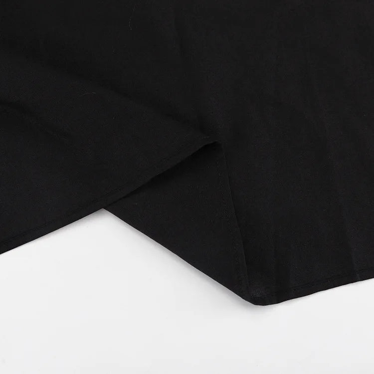 FSMG Fashion Black Breathable Sleeveless Backless Halter Dress Summer Sexy Spaghetti Strap Hollow Out Pockets Side Long Skirt