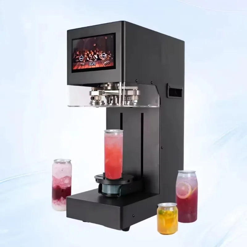 Newly Upgrade High Efficiency Can Sealing Machine Beverage Coffee Juice Soda PET Aluminum Can Lid Sealing Machine