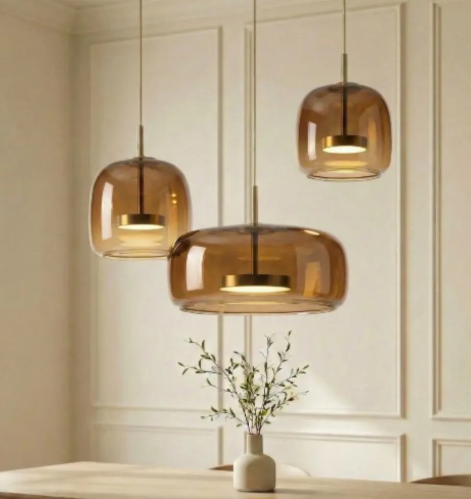 Modern Led Glass Pendant Light for Island Restaurant Hanging Lamp Decoration Ceiling Chandeliers Modern Home Decoration