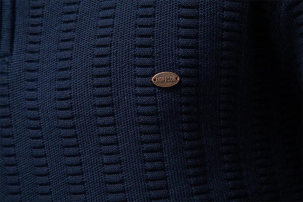 Men's Solid Color Casual Trendy Simple Basic Half Zipper Stand Collar Knitted Pullovers Autumn Winter New Fashion Sweater Tops