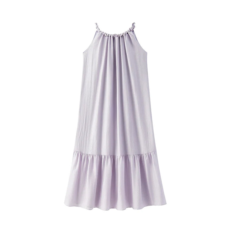 Semir Women Dress Bowknot Textured Halter Neck Vacation A Line Maxi 2026 Summer Romantic Fresh Elegant Soft Comfy Holiday Top