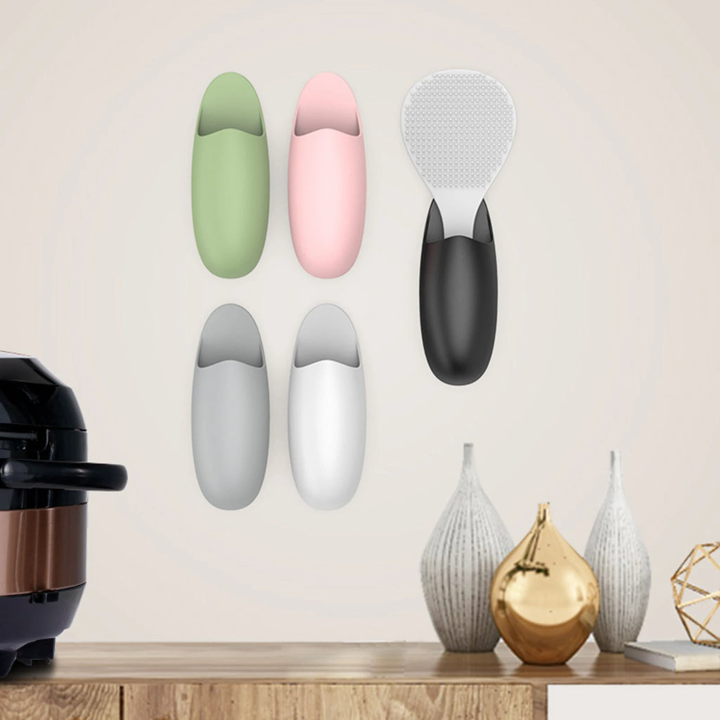 Kitchen Rice Scoop Holder Traceless Rice Cooker Spatula Organizer Tableware Storage Rack Spoon Holder Bathroom Utensil
