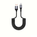Spring Car Charger Cord 3A Fast Charging USB Cable For iPhone 14 11 12 13 Pro X XS Max 6 7 8 Plus SE iPad Data Wire