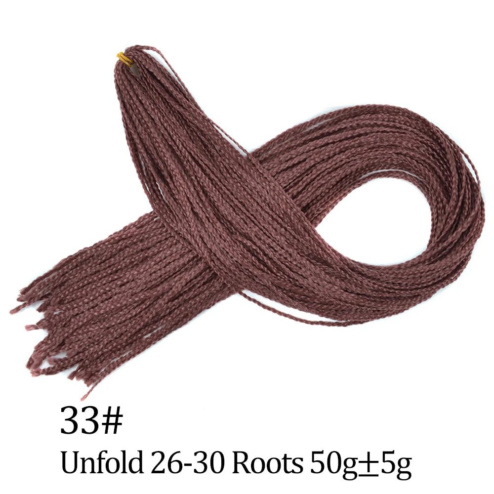 28 Inch Crochet Box Braids Colored Synthetic Braid Synthetic Zizi Braiding Brown Blue Red Crochet Hair For Women Hair Extensions