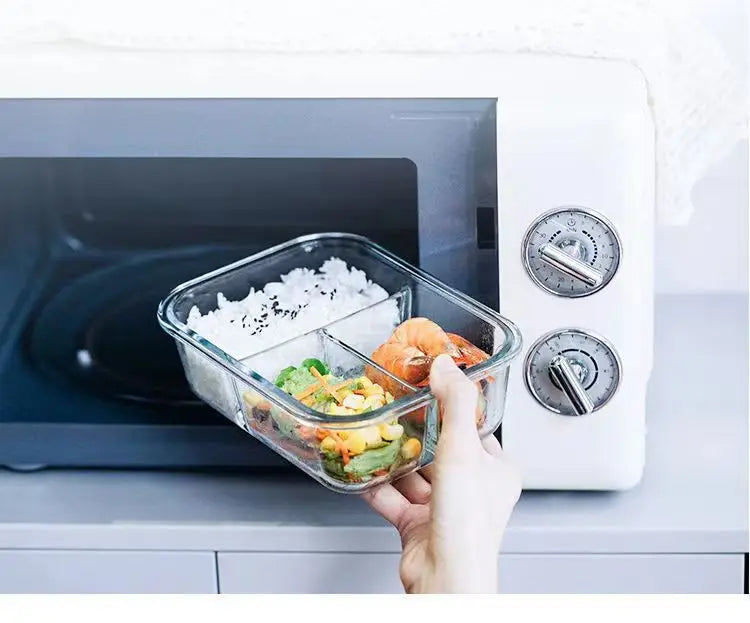 High quality Lunch Box Glass 1050ml Food Storage Box Microwave Bento Box school food containers compartment