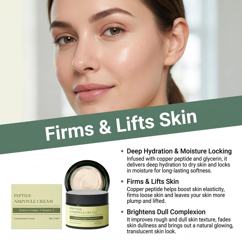 GHK-Cu Copper Peptide Cream Intense Hydration Firm Smooth Face Strengthen Skin Barrier Anti Aging Korean Skin Care Moisturizer