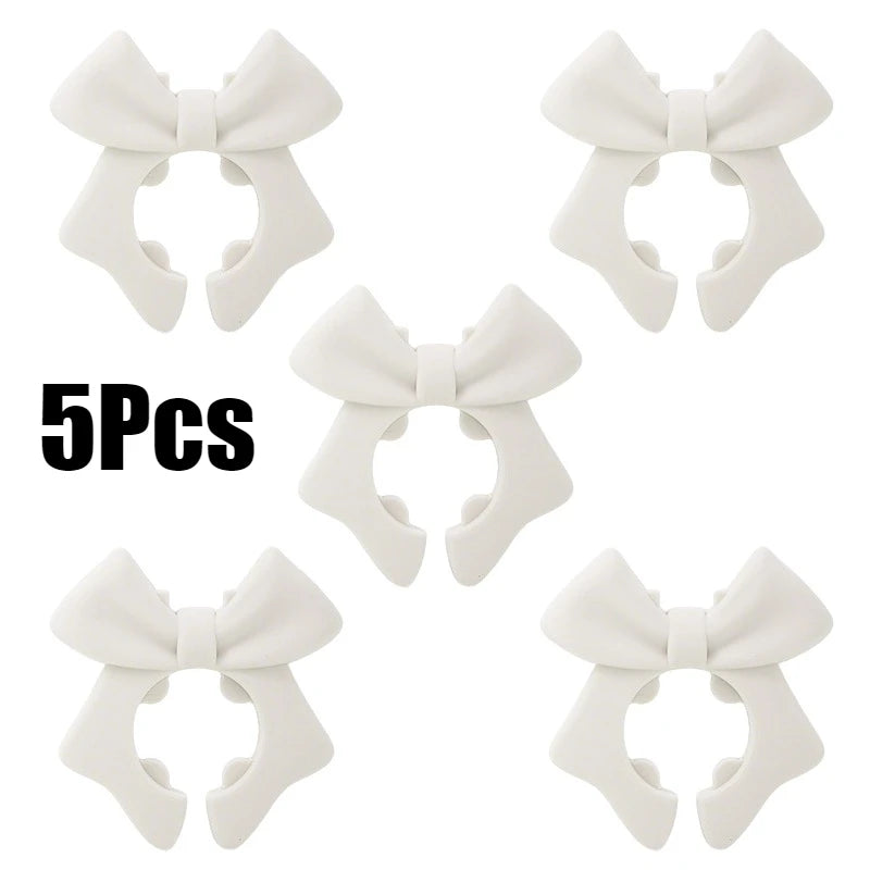 Bow Silicone Spatula Rack Multi-function Pot Clip Bowknot Anti Scalding Overflow Spatula Holder Spoon Rests Kitchen Gadgets
