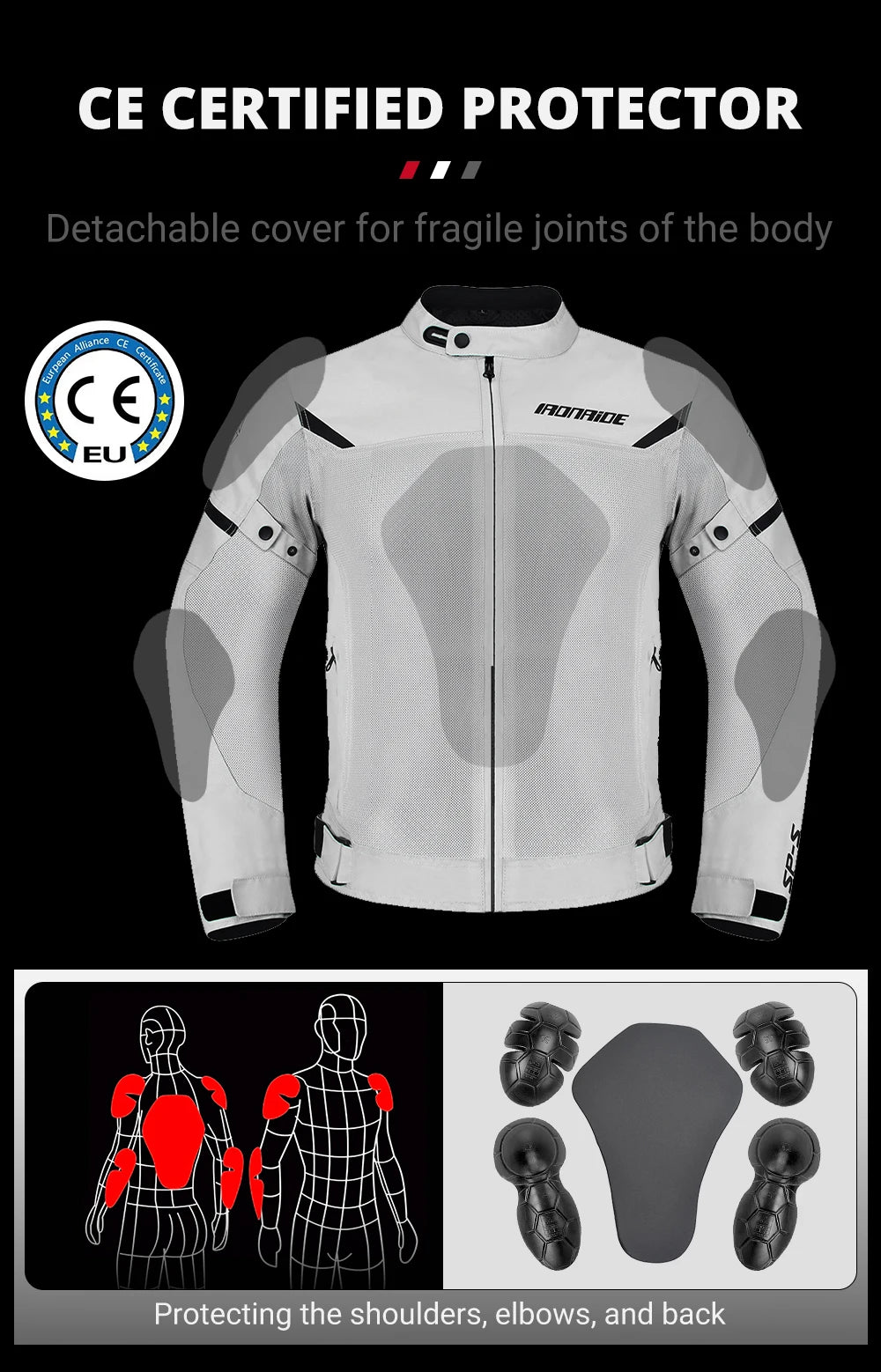 Off Road Motorcycle Jacket Summer Breathable Protective Jacket Motorcycle Racing Protective Jacket Off-road Riding Equipment