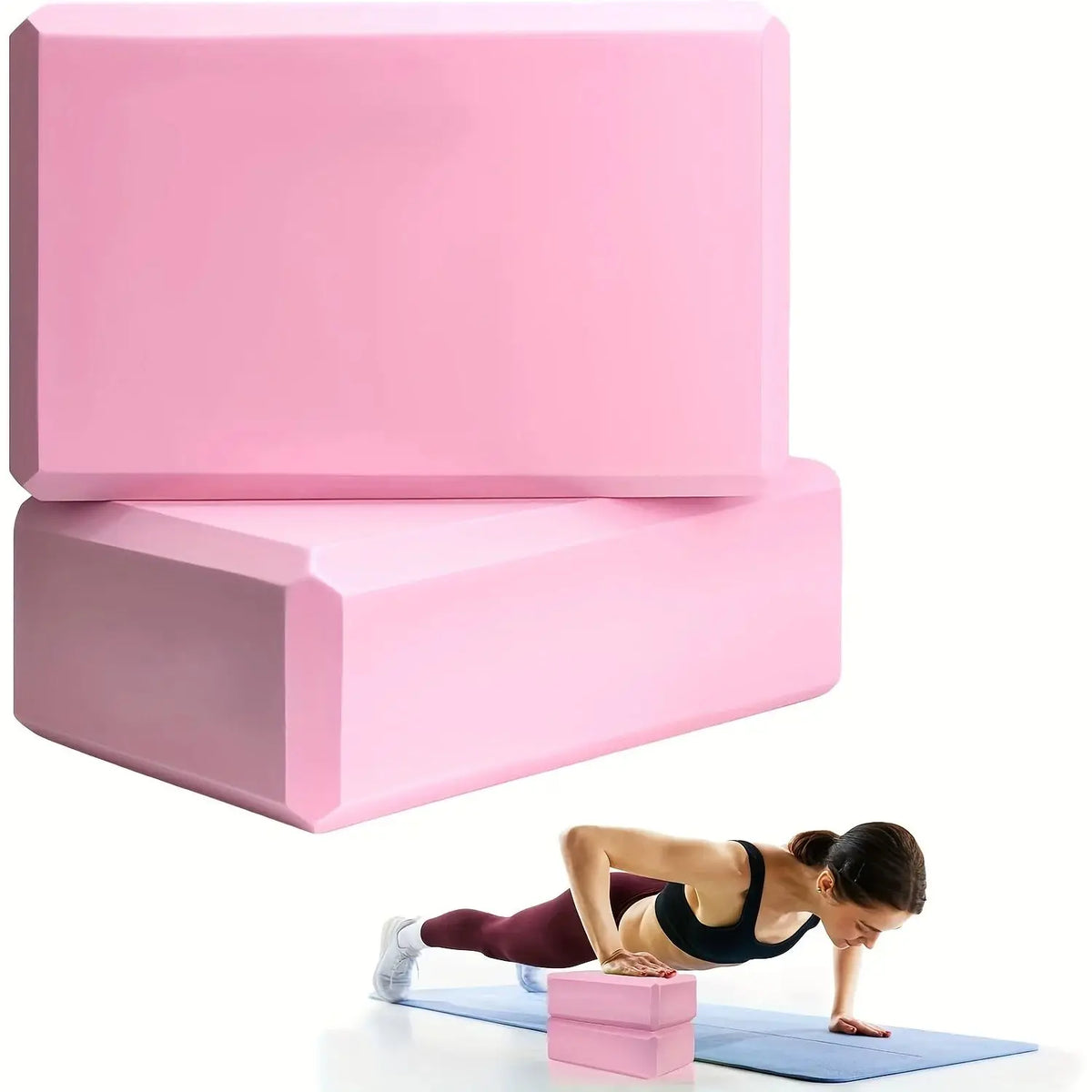 2/3/4PCS Yoga Blocks Made from High-Density Foam Lightweight Supportive And Odor-Free - Essential Yoga Belt Yoga Gear for Women