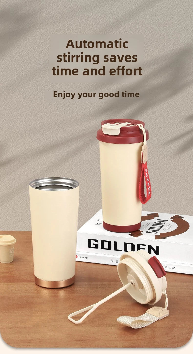 500ml Stainless Steel Coffee Milk Leak Proof Stir Cup Outdoor Office Business Portable Type-C Charge Automatic Self Stirring Mug
