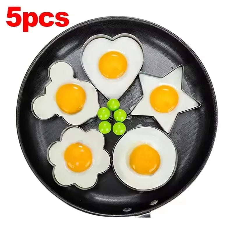 1/4/5PCS Stainless Steel Egg Rings Mold  Non-stick Round Pancake Omelette Shaper  Breakfast Baking Cooking Kitchen Gadgets