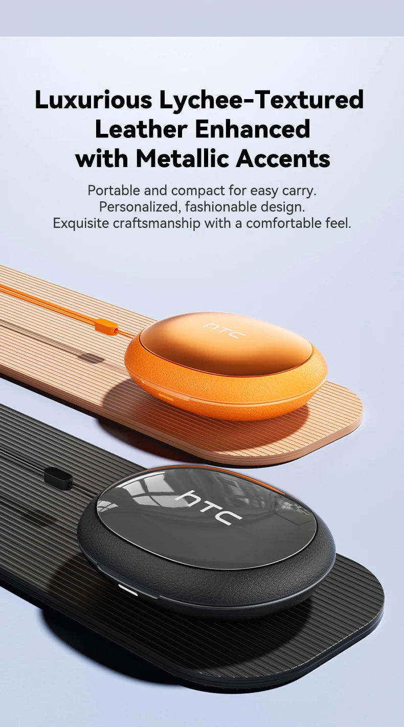 HTC NE76 Bluetooth Earphones, AI Translator Earbuds Mini Invisible Sleep Earbuds Soft Wireless Headphones Orange
