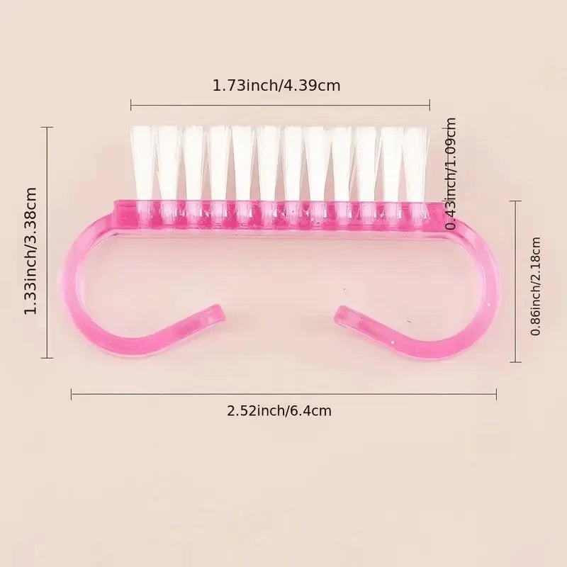 4pcs Nail Cleaning Brush, Plastic Dust Removal Brush, Nail Art Tools, Random Color, Portable, Multi-functional Cleaning Brush.