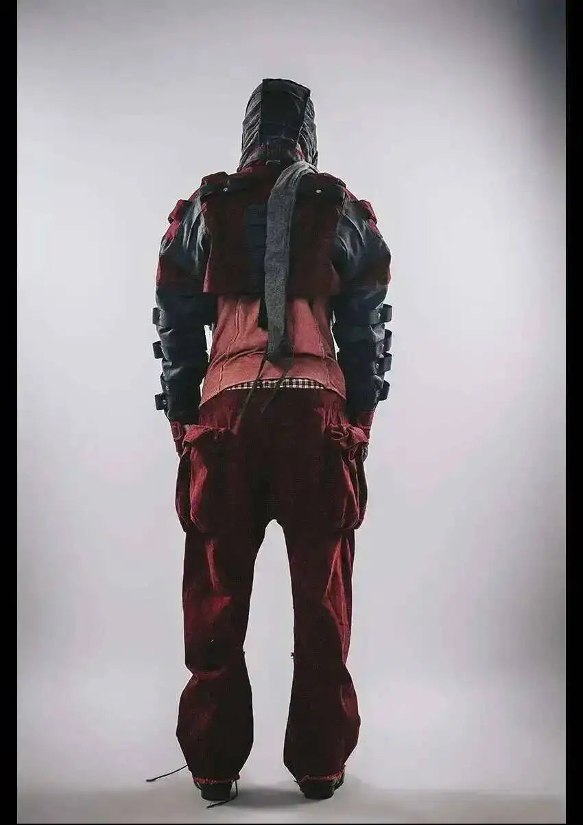 HKSH 2024 Spring Autumn Winter New Men Tide Punk Techwear Short Overcoat Jacket Fashion Chic Patchwork Coats Niche Design HK2916