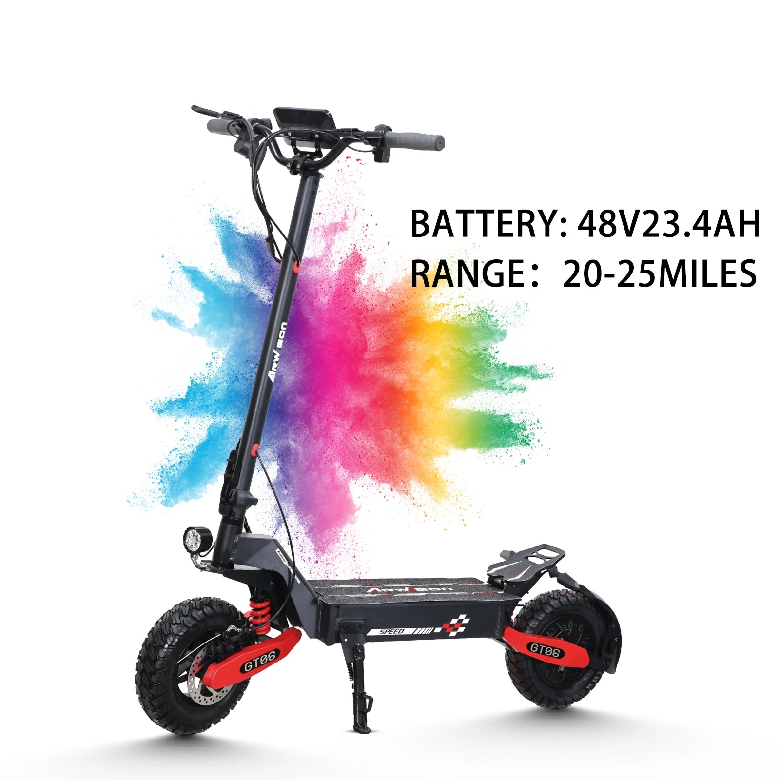 Arwibon GT06 1200W Foldable E-Scooter for Adults -Max Speed 25MPH, 48V 13AH/23.4AH, 11"Off-Road Tires | US Stock, Factory Direct