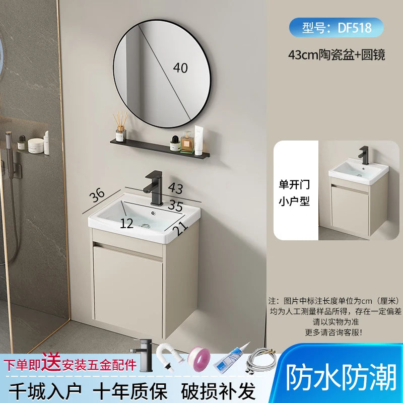 Wall Basin Bathroom Cabinet Set Sink Mirrors Shelves Bathroom Cabinets Storage Organizer Mobile Bagno House Accessories