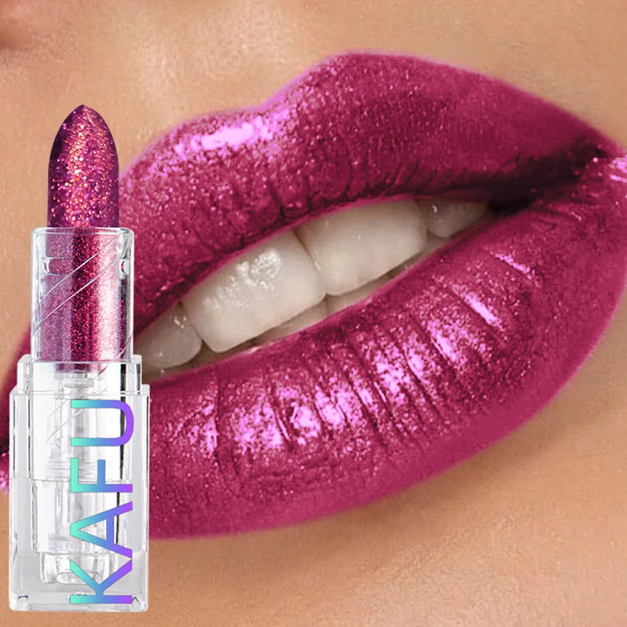 Glitter Lipstick 3 Colors Hydrating Red Rose Sparkling Shine lip Highly Pigmented Lip Tints Finish lip Korean Makeup Gifts