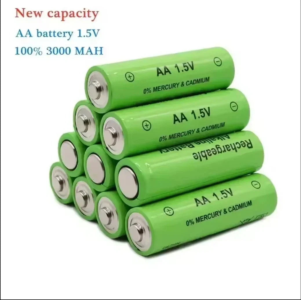 1.5V AA 3000mAh High Capacity Rechargeable Batteries Long Lasting for Toy Camera Remote Flashlight Wireless Mouse