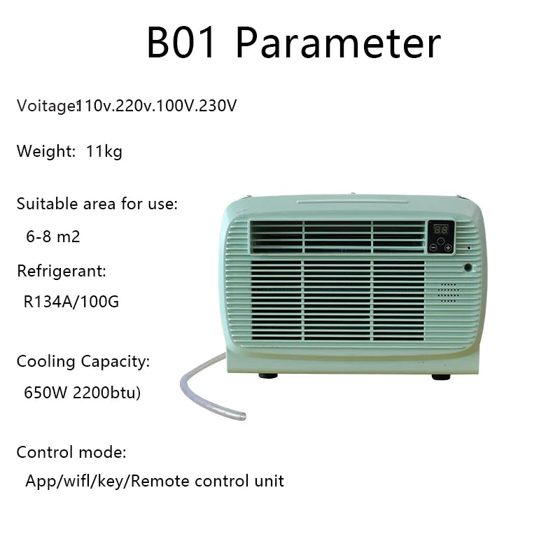 Portable 12V Battery-Powered Variable Frequency Inverter Compressor Air Conditioner 12000 BTU App-Controlled Car Hotel Use 298