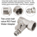 RO Feed Water Adapter 1/2\" To 1/4\'\' With Shut-Off Ball Valve Tap Tee B Cold Hot Water Pipes Home Accessories