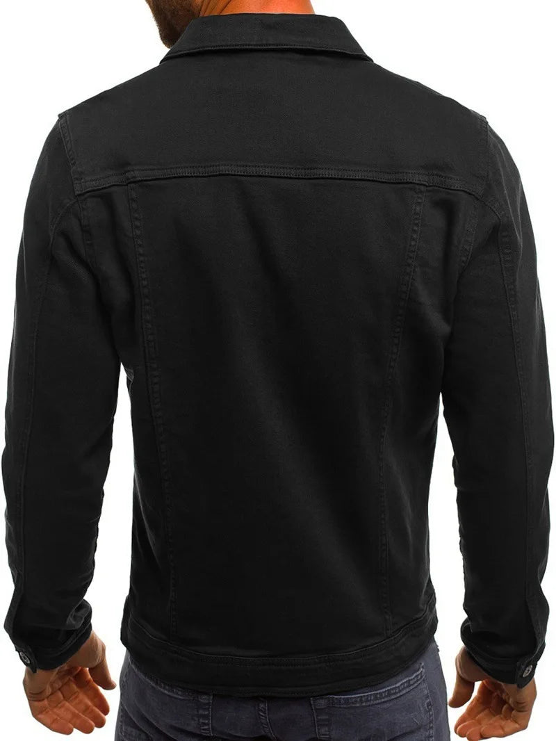 Retro Multiple pockets Men's denim Jacket 2025 Spring and Autumn Men's fashionable versatile slim fit Jacket coat
