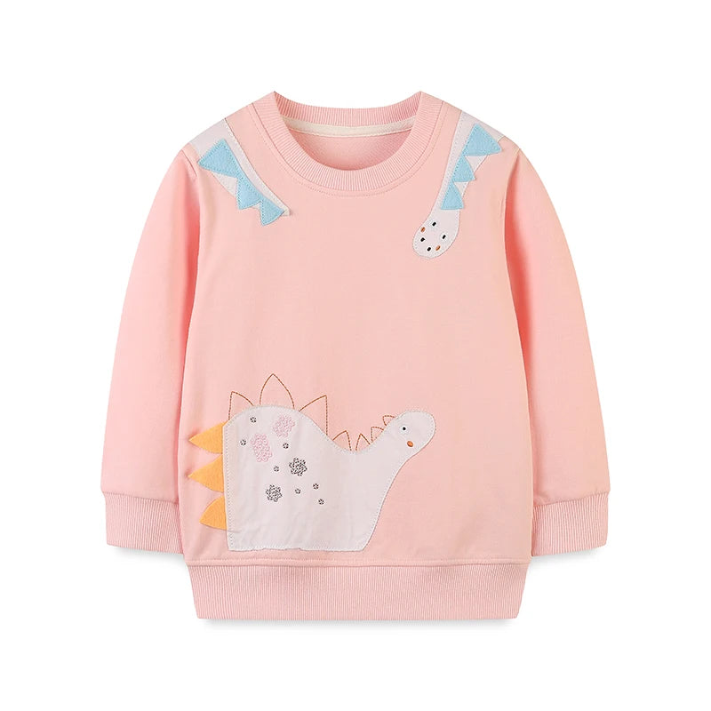 Little maven 2026 Baby Girls Clothes Spring and Autumn Sweatshirt with Lovely Animal Children Casual Tops for Kids 2-7 year