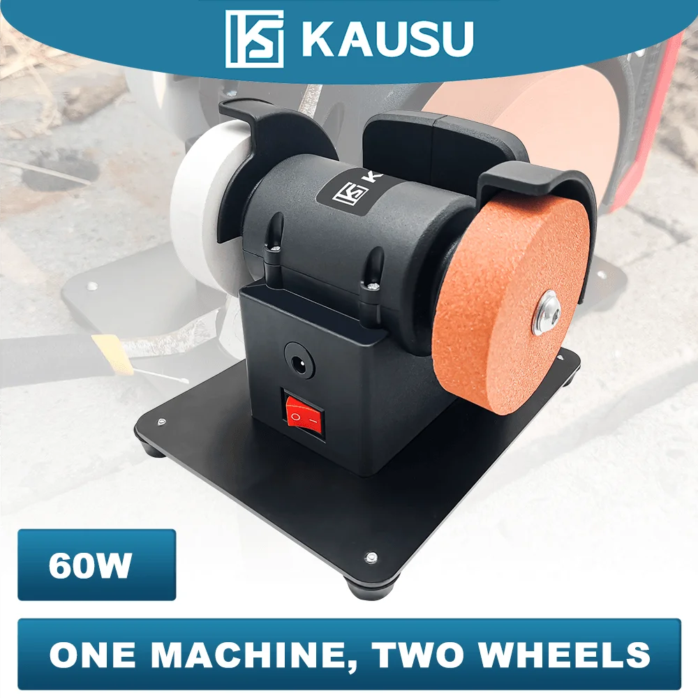 Dual-Wheel Mini Grinder 100/120 Mesh Wheels 21V/60W Cordless Compact Sharpening Tool For Makita 18V Battery(No Battery)