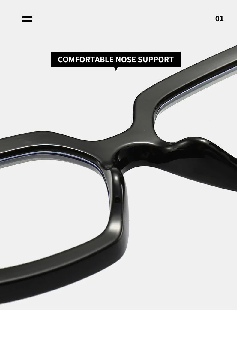 Square Reading Glasses For Women Optical Lens Prescription Men's Eyeglasses Big Thick Frames Presbyopic Eyewear Trendy