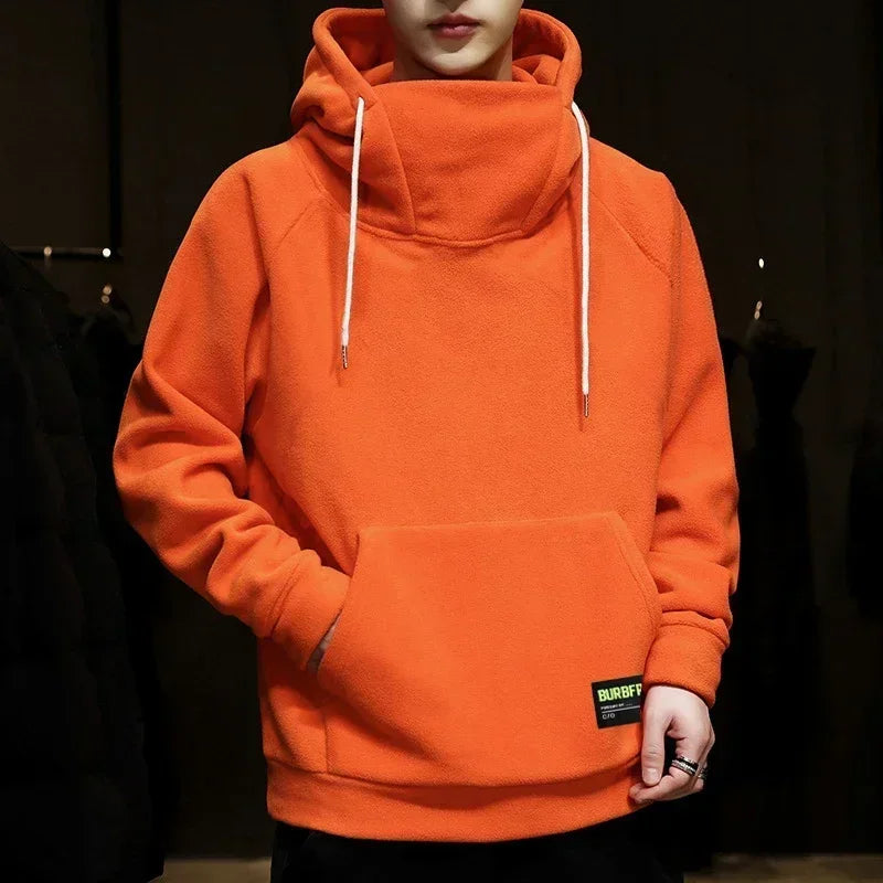 2026 Men's Thick Polar Fleece Sweatshirt Paired Couple Y2k Streetwear Autumn Winter Hood Sports Windproof Oversized Hoodie XJ376