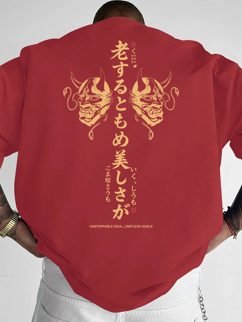 Summer Men's 100% Cotton T Shirt Japanese Style Mask Pattern Print Easy To Care For Fabric Suitable Anime Enthusiasts To Wear
