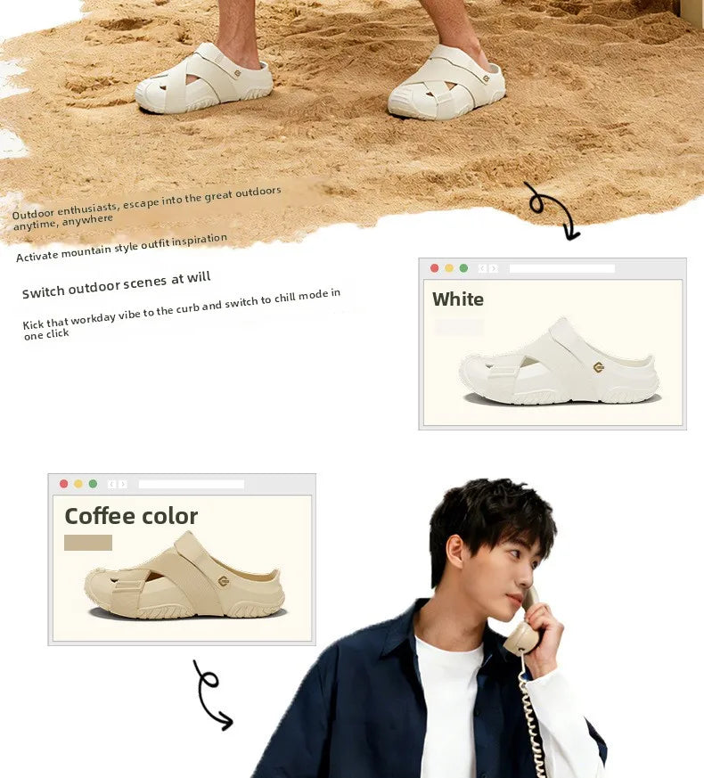Summer Barefoot Sandals for Men and Women Thick Bottom Anti Slip Fashion Beach Shoes Travel Vacation Leisure Breathable Slippers