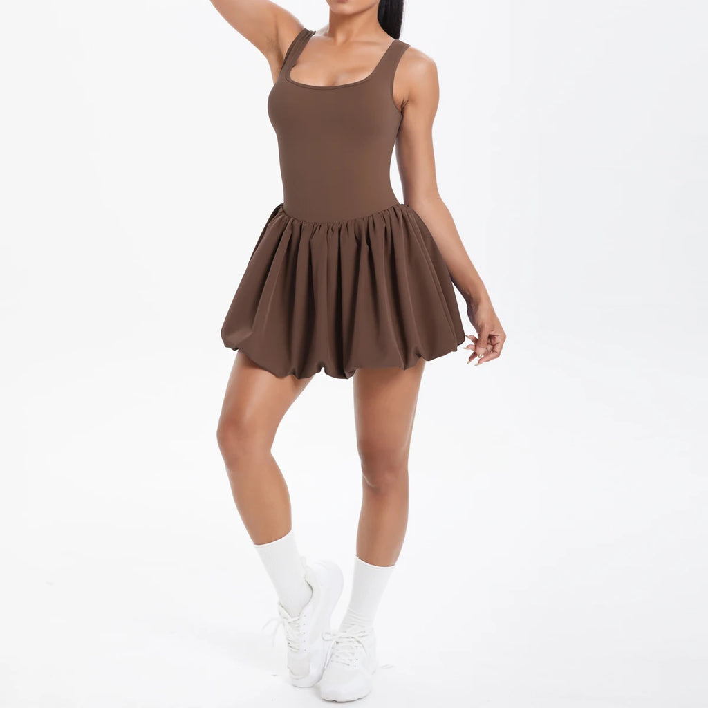 Athletic Yoga Fitness Dress Fitness High Stretch Slim Double Side Non-slip Women's Sports Dresses