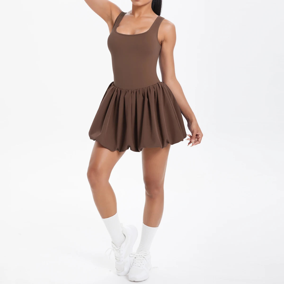 Athletic Yoga Fitness Dress Fitness High Stretch Slim Double Side Non-slip Women's Sports Dresses