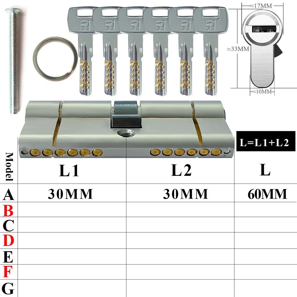 Customization: Open all household door locks with the same key. European standard high-quality 11 pin anti-theft lock cylinder